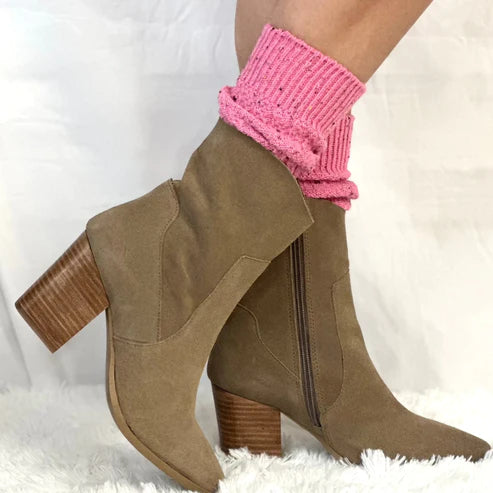 essentials short boot socks women pink