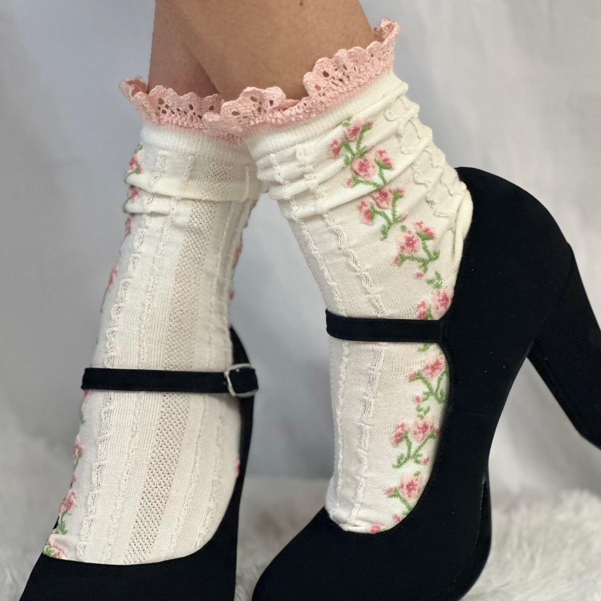 Lace socks for heels, pretty lace socks for women, Spring garden party socks ladies.