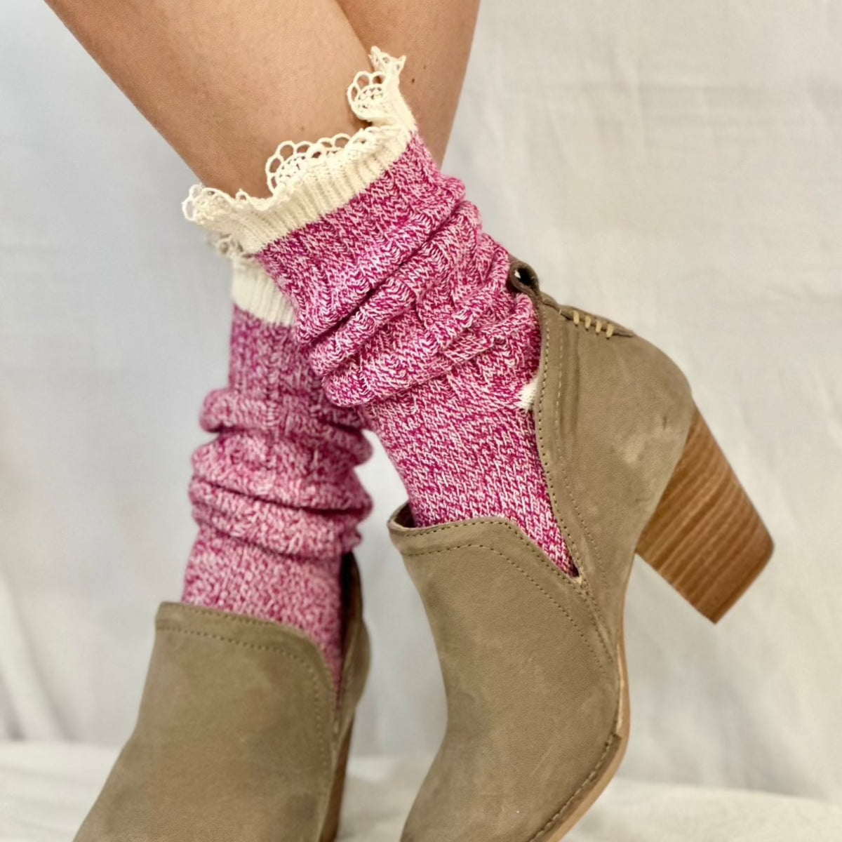 Eco friendly 100% organic pink socks women's,, best quality cotton socks Made in USA.