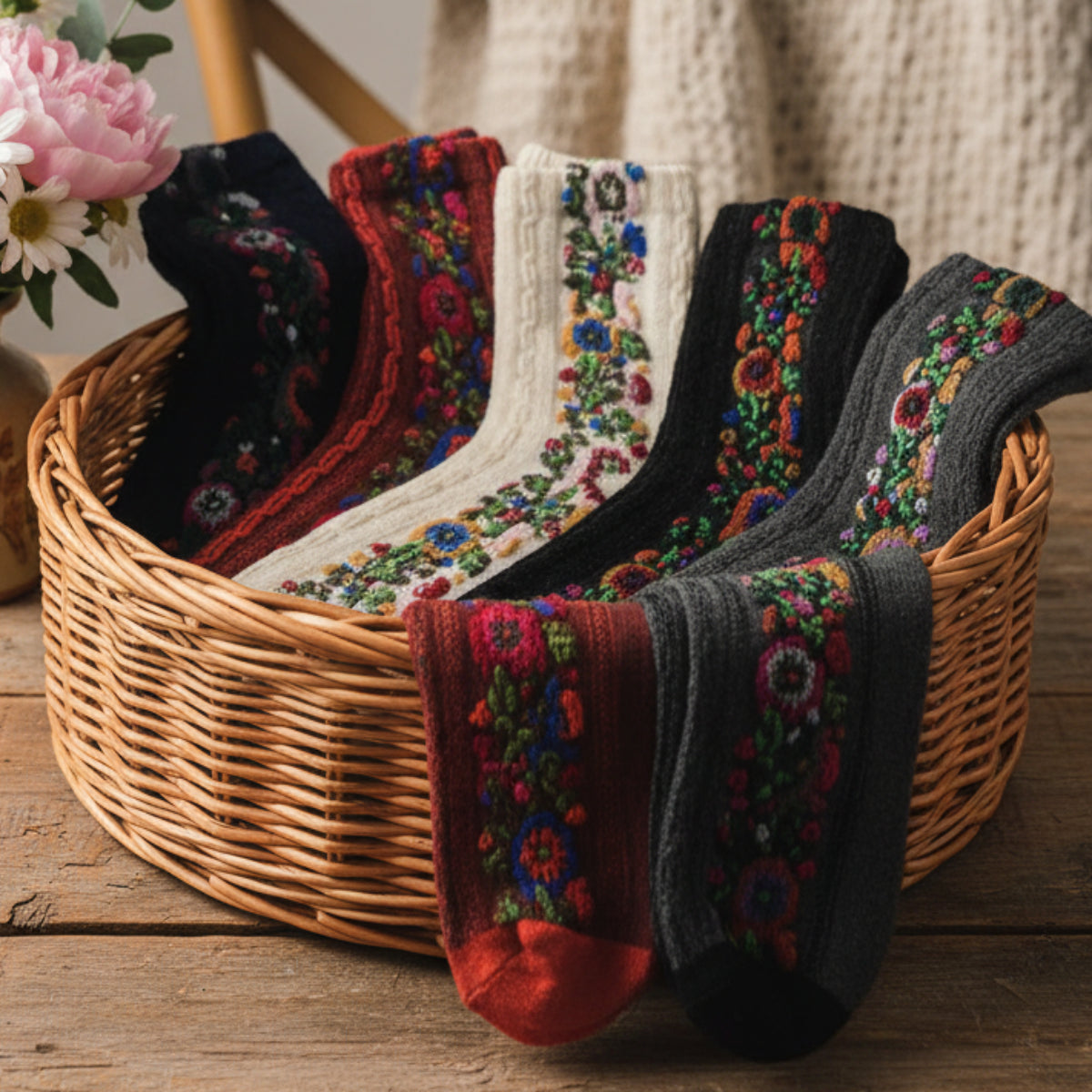Bavarian 5-Pair Sock Bundle | Studio Clearance | Women's Crew Socks Size 6–9