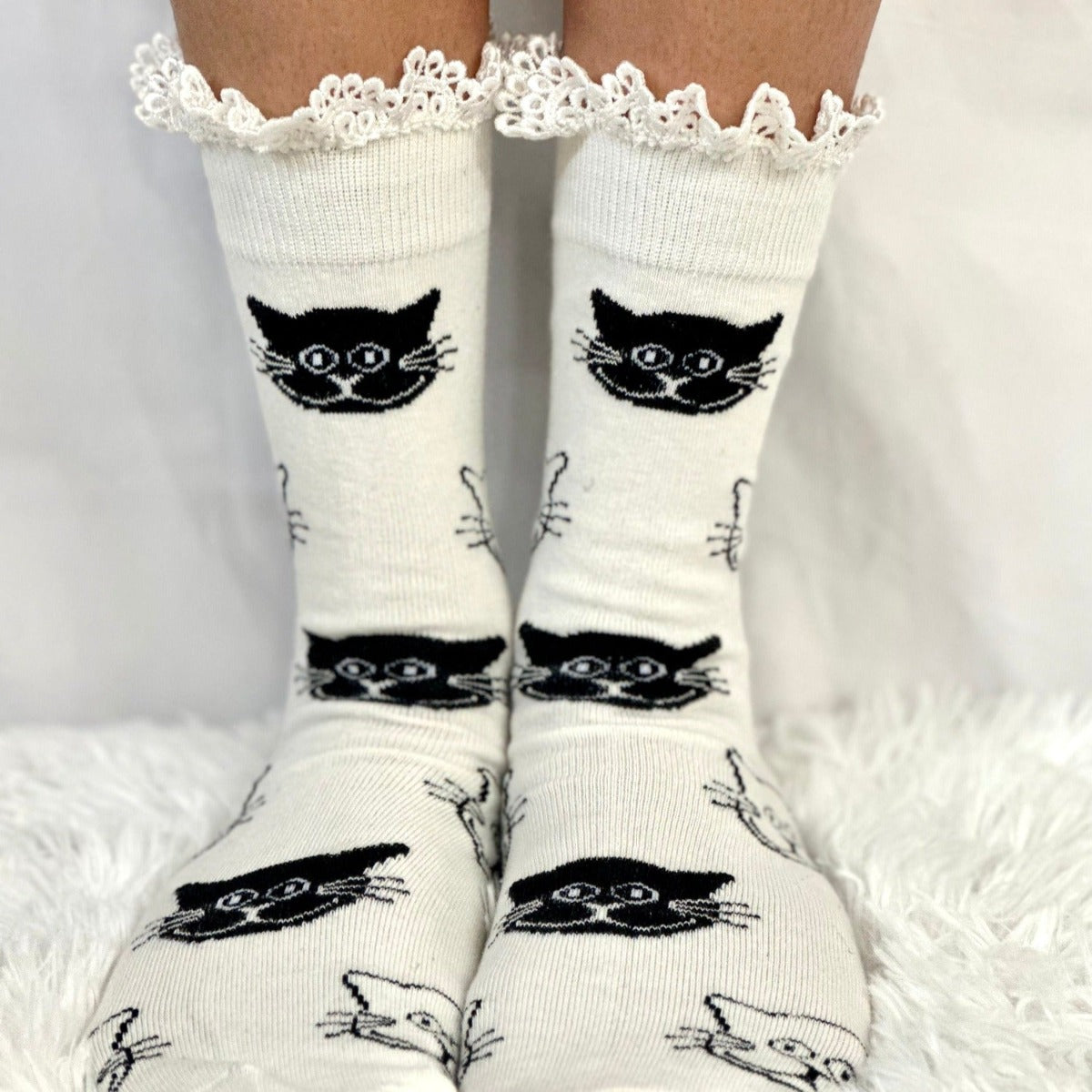 cat kitty fun print socks, women's cat socks, best cat socks, crew socks cats kittens