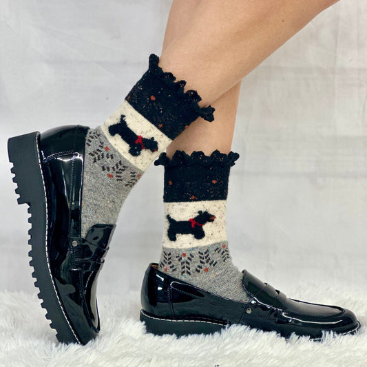 Scotty dog pet lover fun cute socks Catherine cole