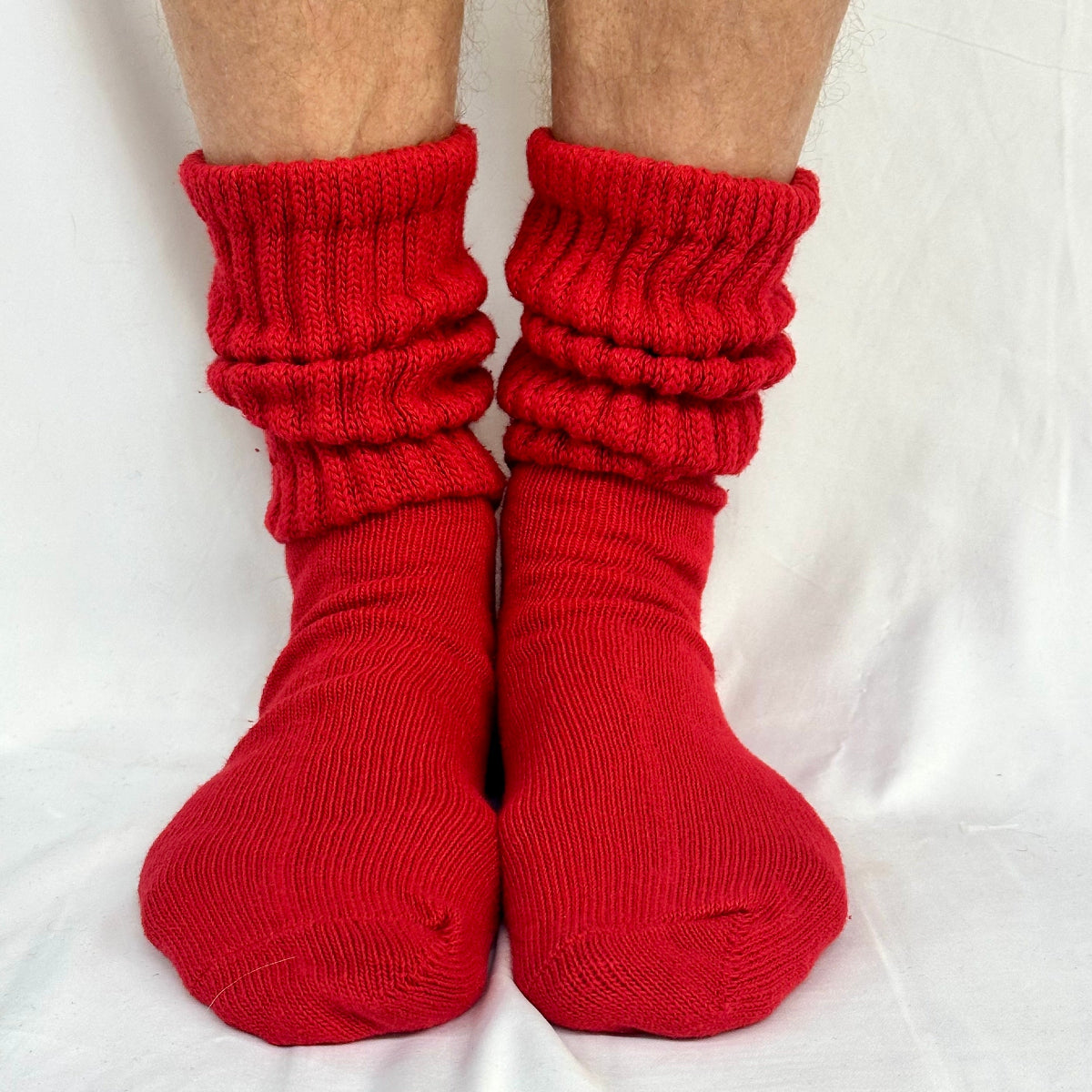 ULTIMATE XL cotton slouch socks men's 10-14 - red