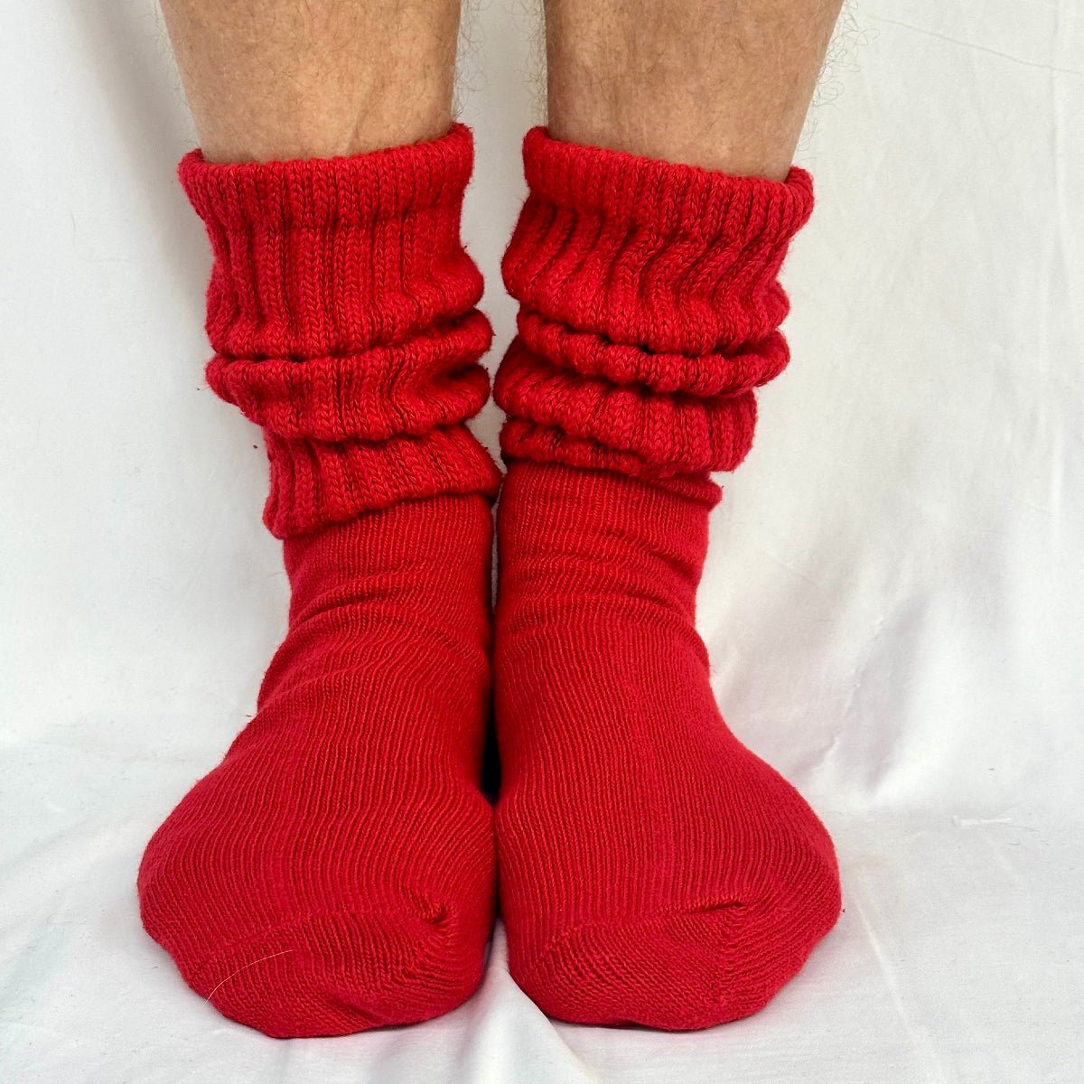 ULTIMATE XL cotton slouch socks men's 10-14 - red