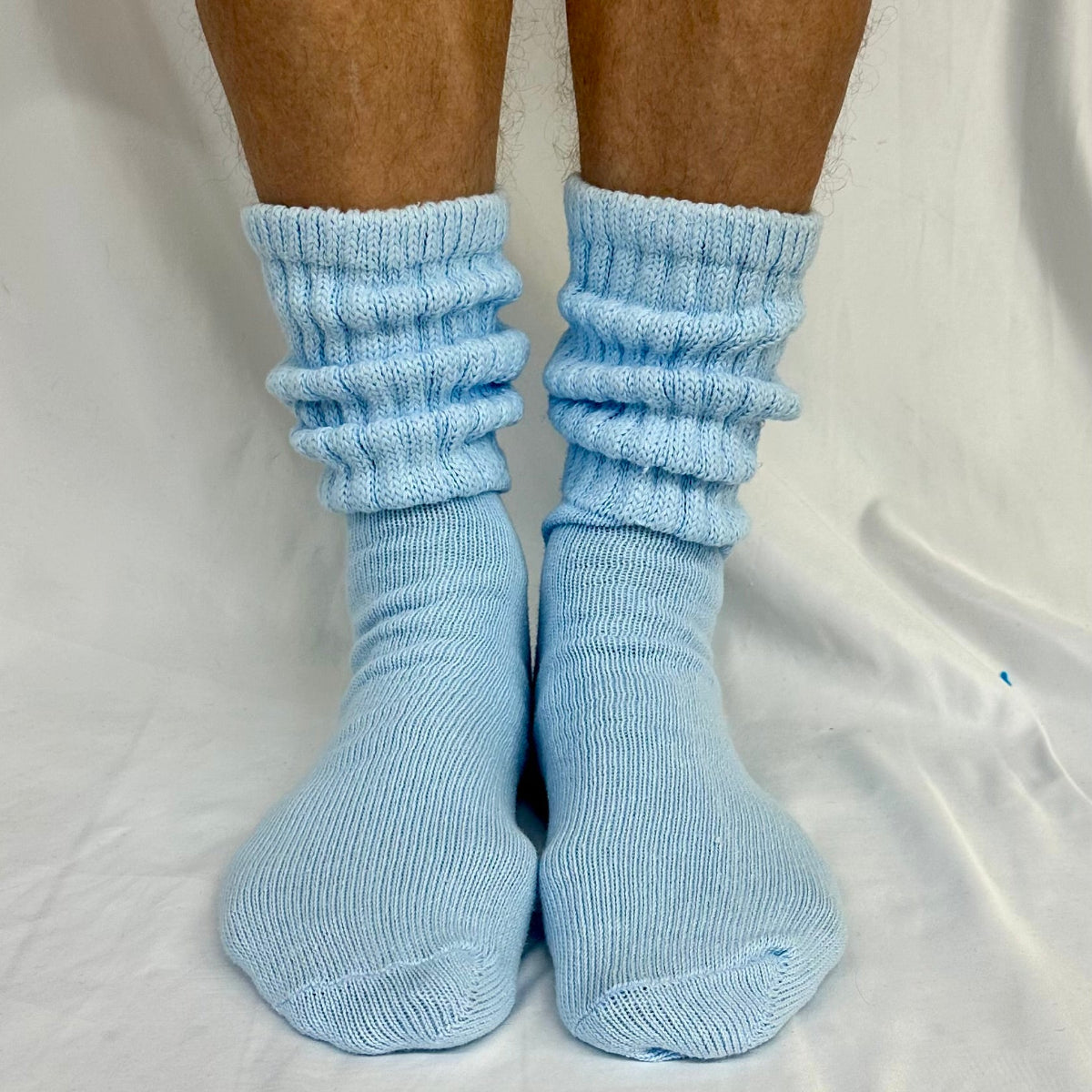 ULTIMATE XL cotton slouch socks men's 10-14 - sky blue