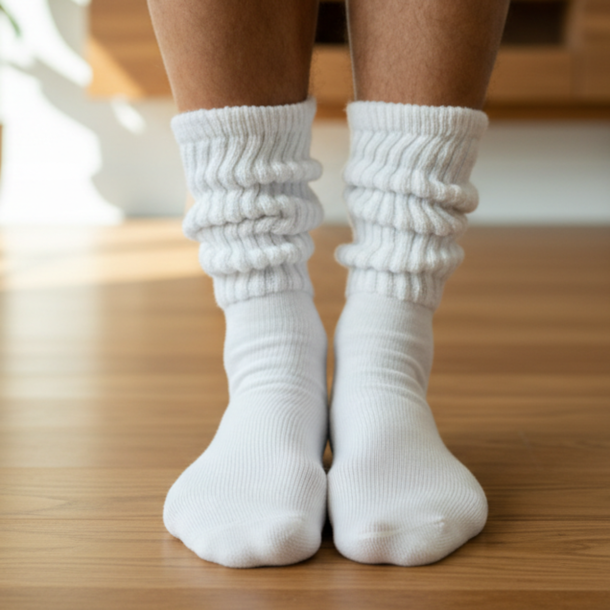 ULTIMATE XL White Slouch Socks | Extended Sizes 10-14 | Catherine