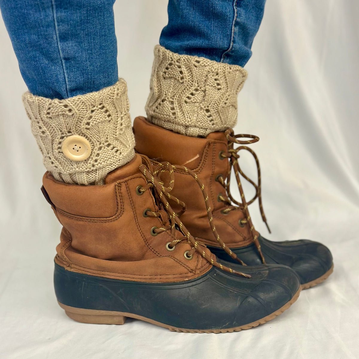 WOODLAND button boot cuffs - taupe