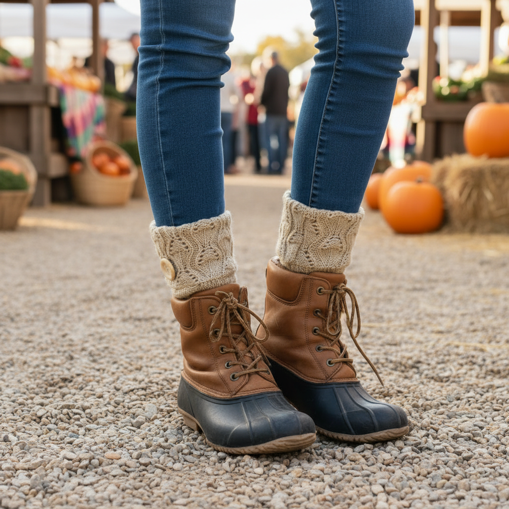 The Woodland Button Boot Sleeves — Taupe