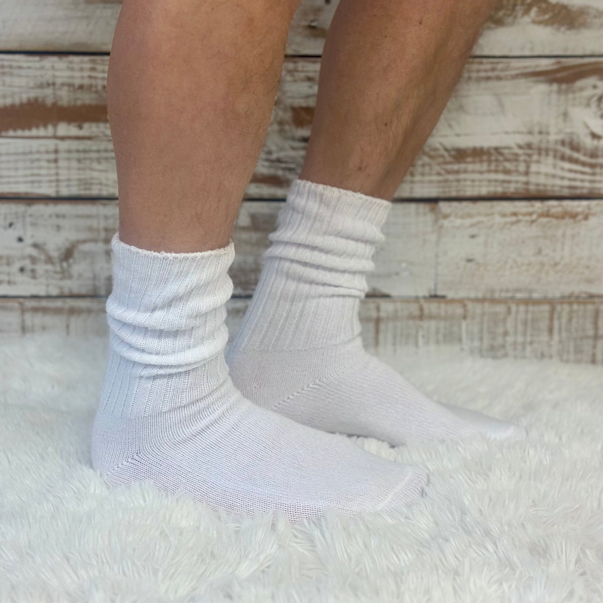 white retro cotton crew socks made in usa Catherine Cle
