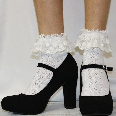 fun cute baby doll lacy ankle socks, ruffles white ankle socks women’s