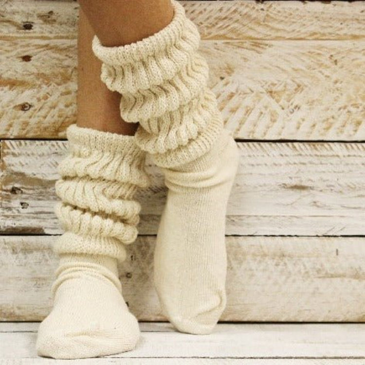 Ultimate white thick cotton chunky scrunchy socks adults - best quality