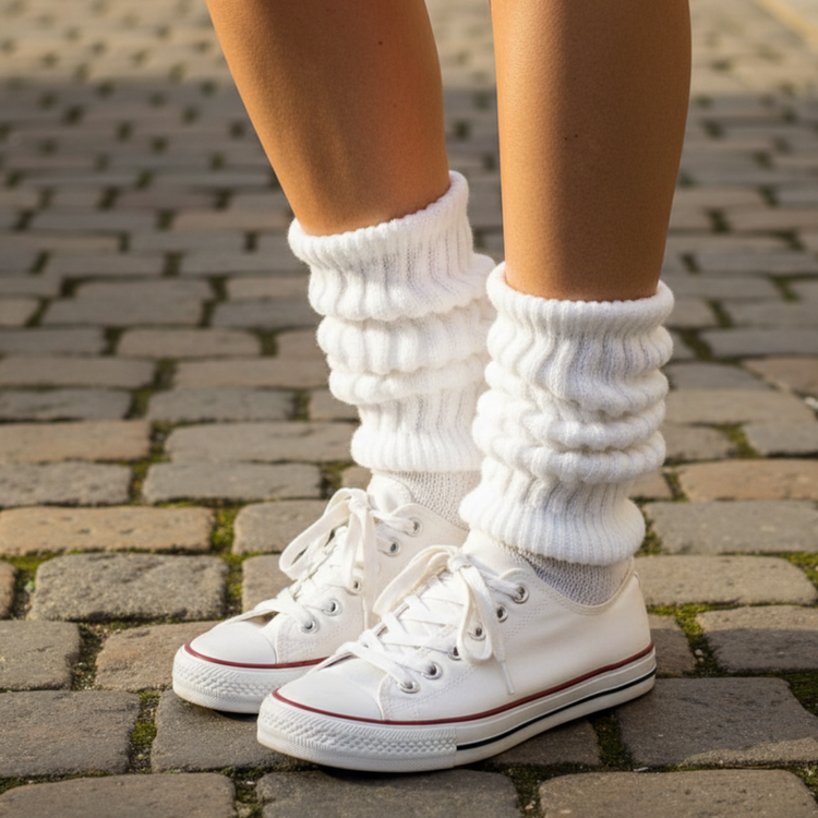 Ultimate white thick cotton chunky scrunchy socks adults - best quality