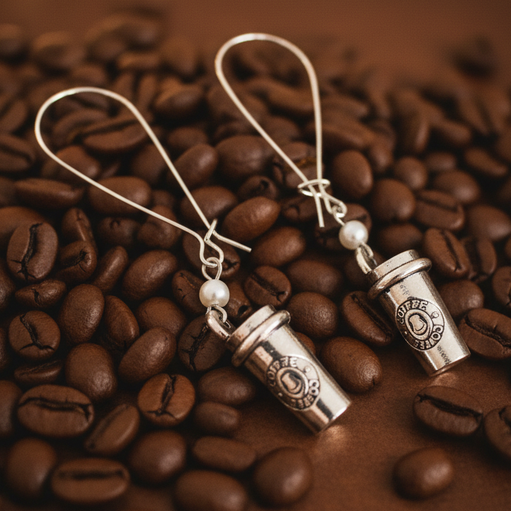Coffee Lover Gift Set | 2 Pairs Coffee Socks + Coffee Cup Earrings