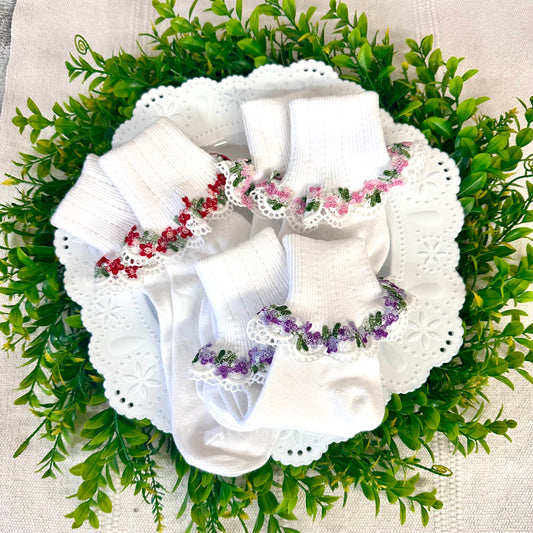 BOUQUET lace cuff socks - 3 colors