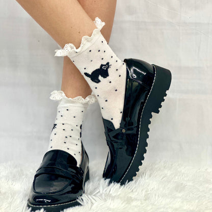 SCAREDY CAT fun novelty print crew sock womens