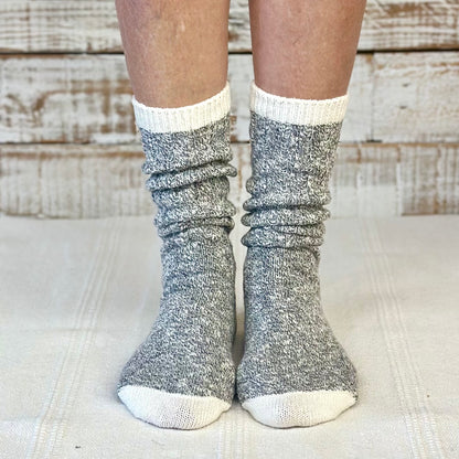 3 pair Bundle - Cotton marled yarn crew socks