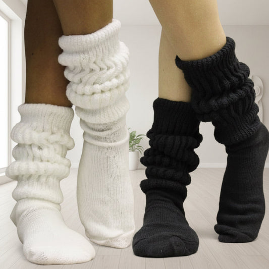 Vintage Ultimate Slouch Socks - Colorful Cotton/Nylon Socks For Women (Size 10-13)