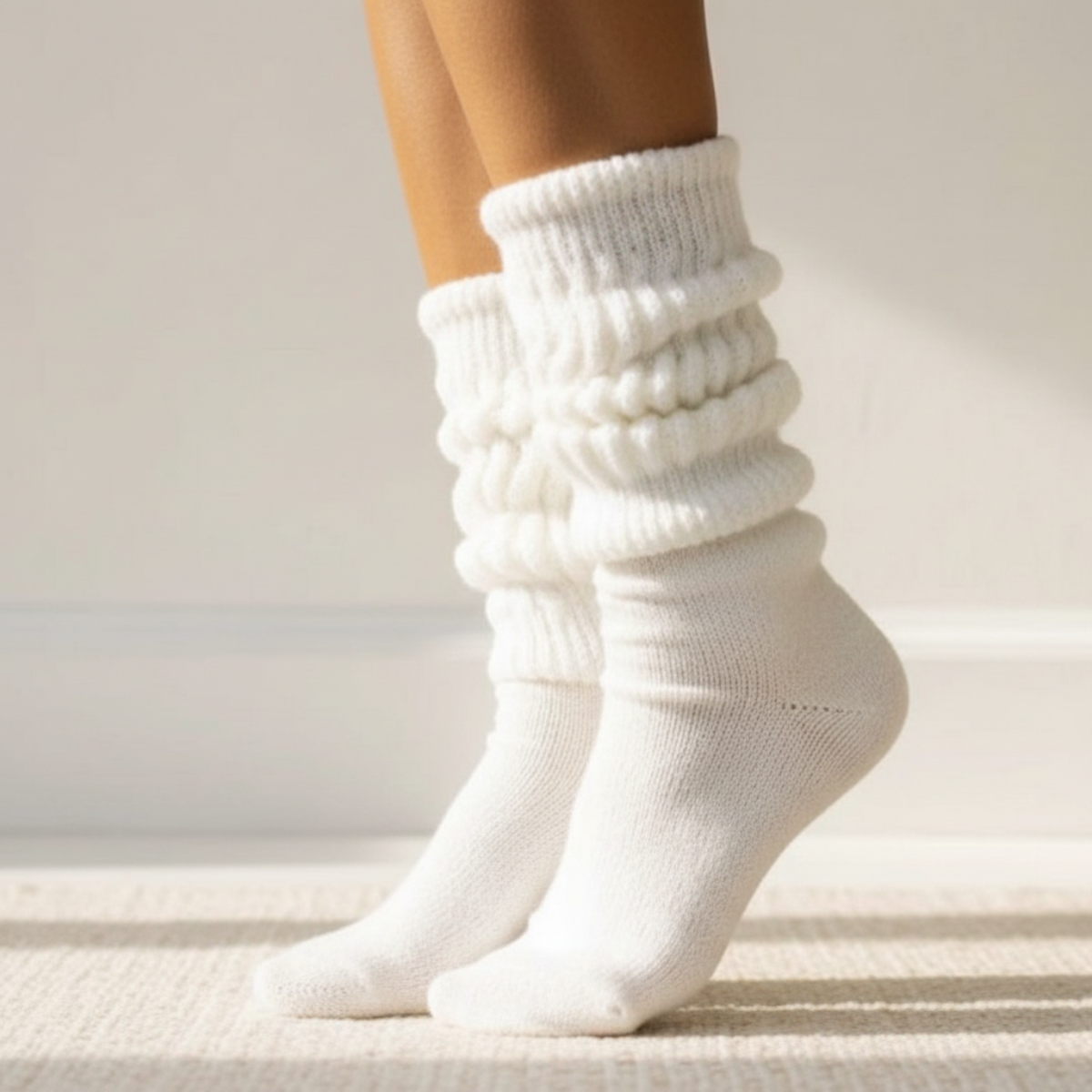 2 Pack ULTIMATE Slouch Socks Black White | Made in USA Bundle