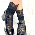 sexy black lace socks heels cute - Catherine Cole Atelier, Catherine Cole ~ Atelier Inspired fashion since 1991 Couture socks and foot jewelry