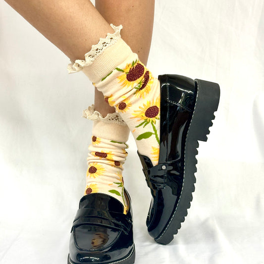 SUNFLOWER floral lace ankle sock
