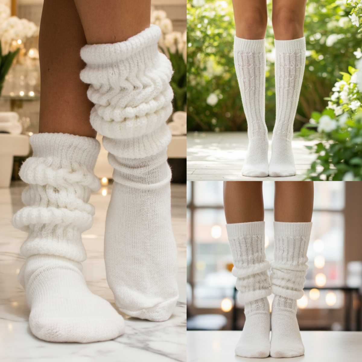 3 Pair Multipack Pack White Thick Cotton Slouch Socks | USA – Catherine ...