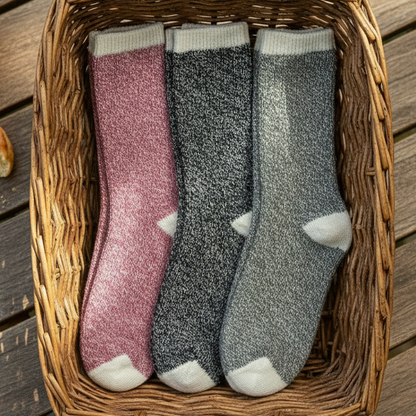 Recycled Cotton Marled Crew Socks Multi-Pack - 3-Pair Cozy Gorpcore Bundle