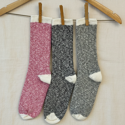 Recycled Cotton Marled Crew Socks Multi-Pack - 3-Pair Cozy Gorpcore Bundle