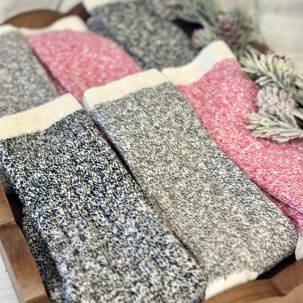 3 pair cotton marled socks bundle