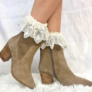 FLORAL crochet socks for women . Catherine Cole ~ Atelier Inspired fashion since 1991 Couture socks and foot jewelry