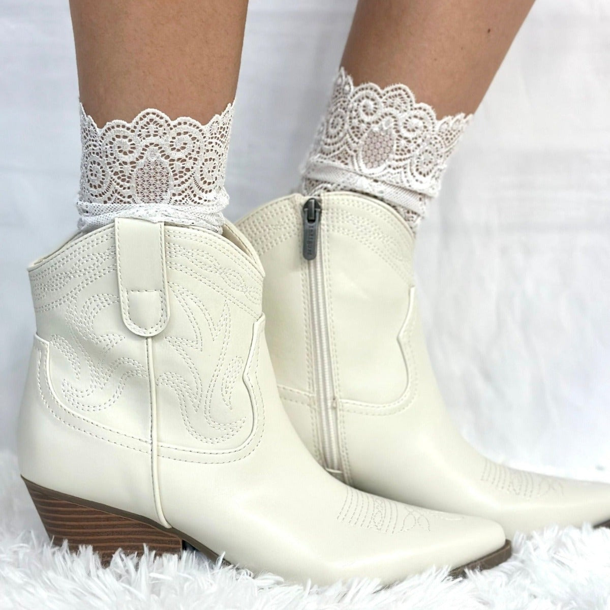 allover lace socks for cowgirl boots - cute hosiery, ladies socks lace trim, lace socks heels