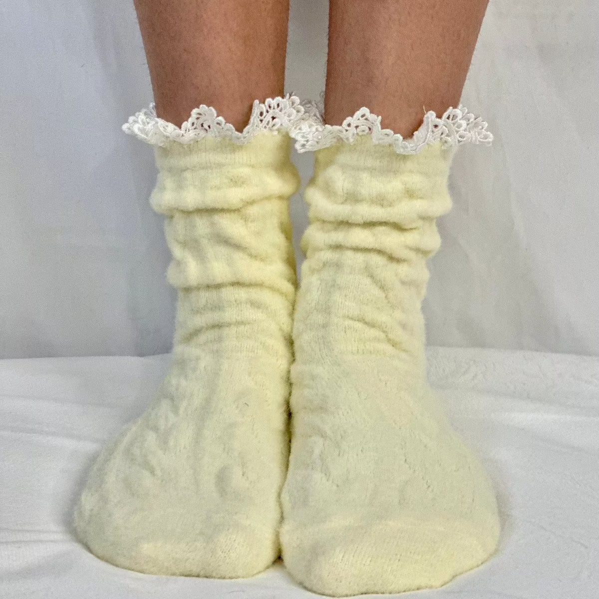 Heavenly yellow soft lace socks women's, ladies slipper socks, best quality .