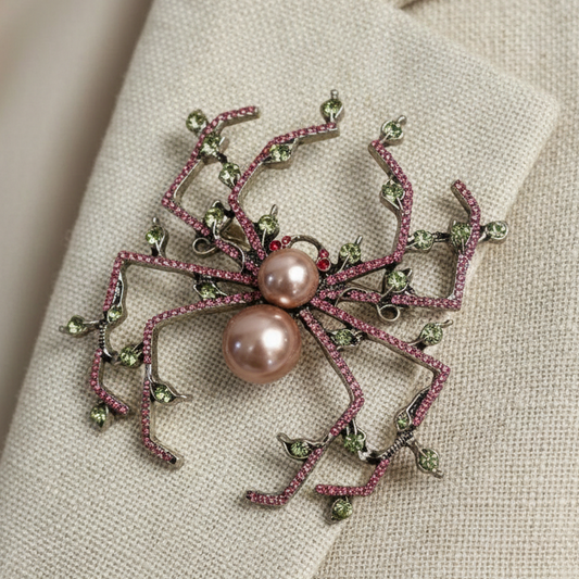 Charlotte's Garden | Pearl & Crystal Spider Brooch Pin