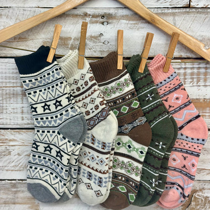 Geometric  5-Pack assorted  Bundle + Wish Bracelet | Ankle Socks