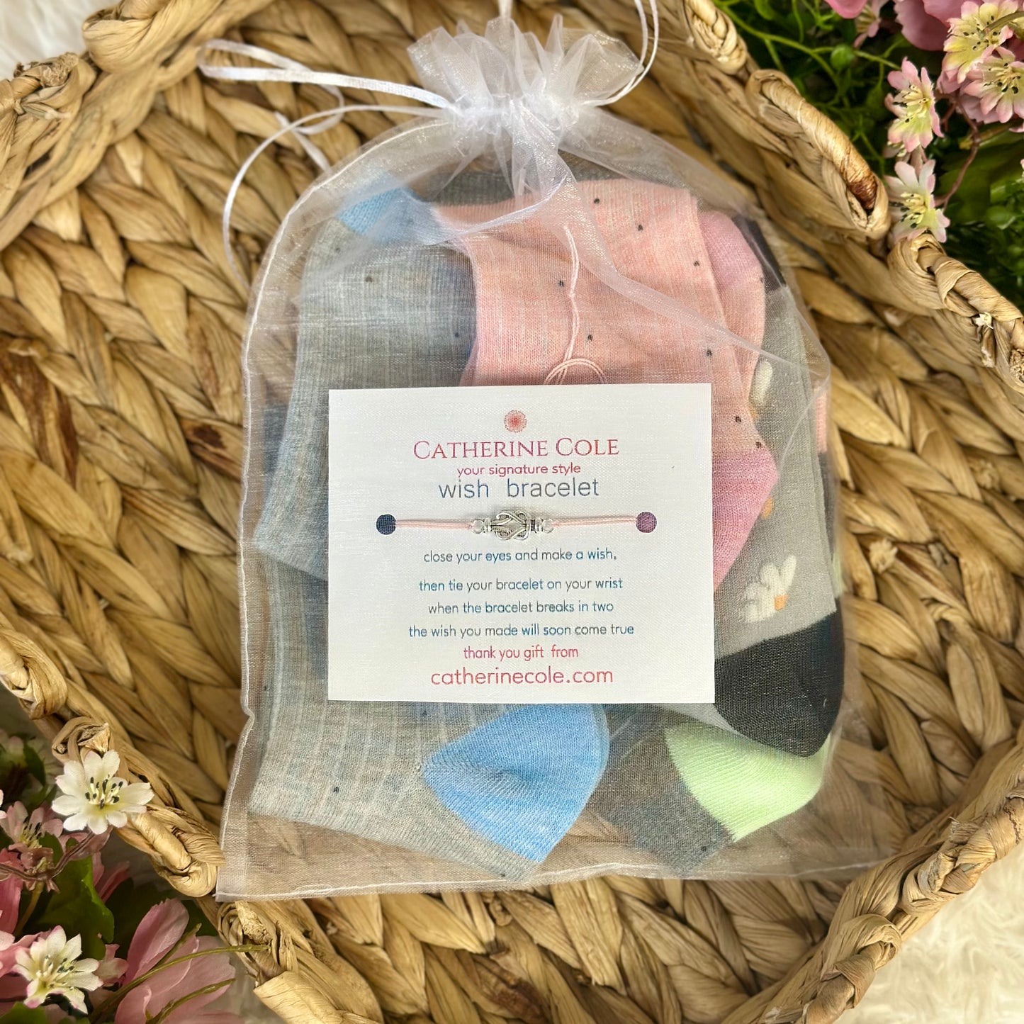 Stripes and Daisy 5-Pack assorted  Bundle + Wish Bracelet | Ankle Socks