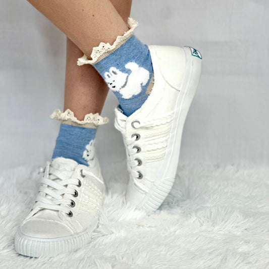 PUPPY DOG fun novelty print crew sock