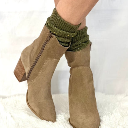 essentials olive short boot socks, ankle socks women's, Made in USA boot socks ladies.