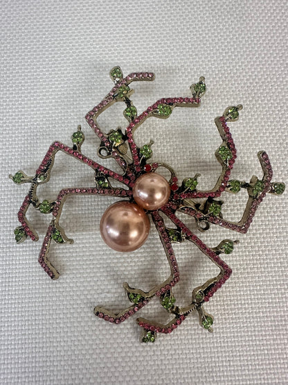 Charlotte's Garden | Pearl & Crystal Spider Brooch Pin