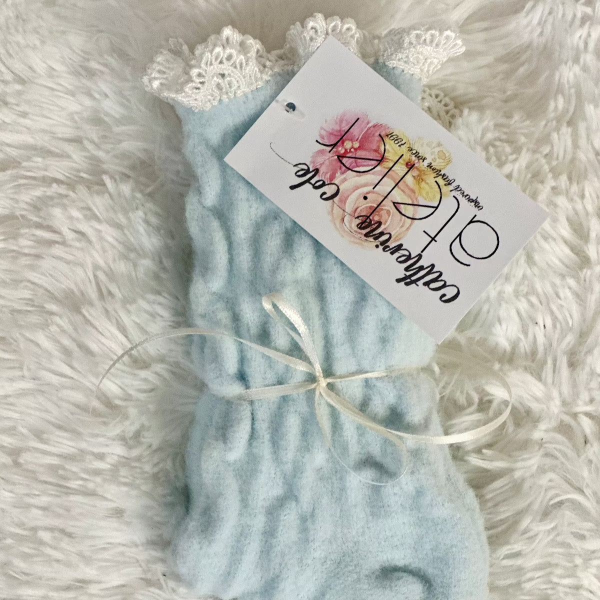 blue Heavenly soft ladies socks, slipper socks women's, gift socks ladies.