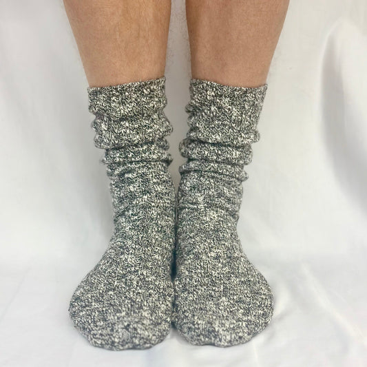 ALPINE  XL marled slouch socks men's 10-14 - salt n pepper