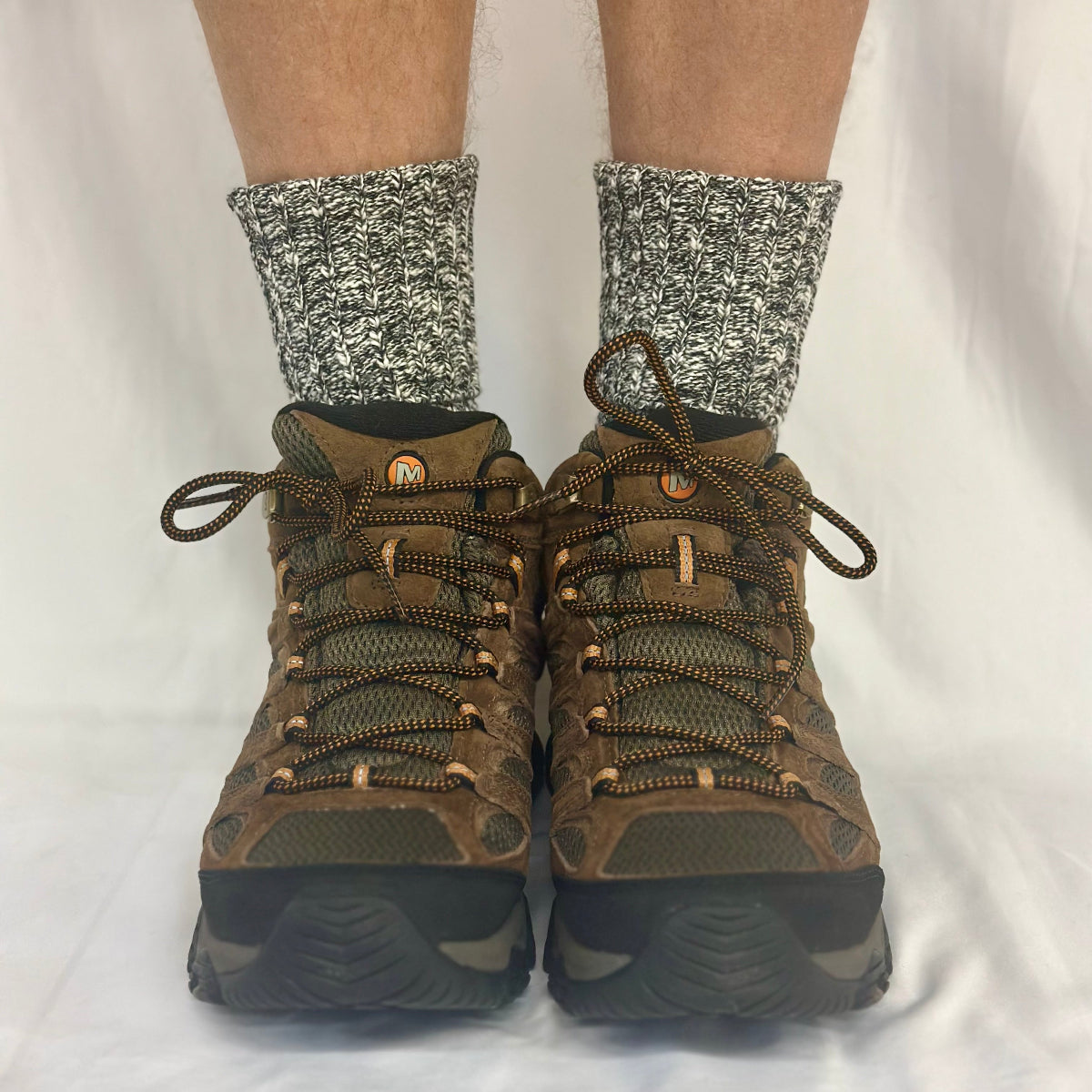 ALPINE  XL marled slouch socks men's 10-14 - salt n pepper