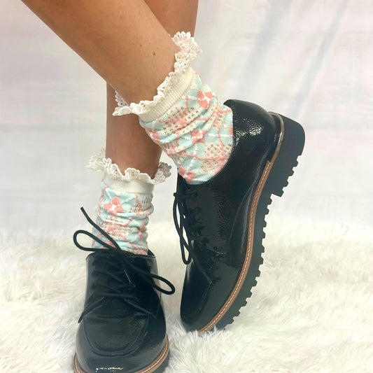 argyle lace s preppy fashion, catherinecole signature socks