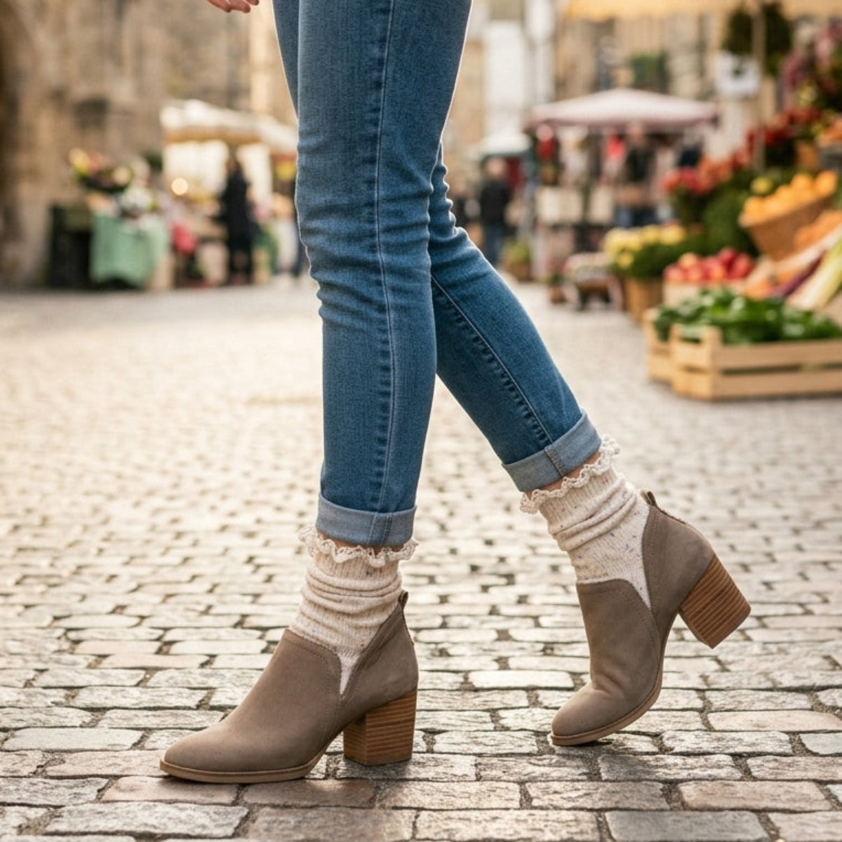 Ankle lace slouch socks — fall fashion socks for ankle boots