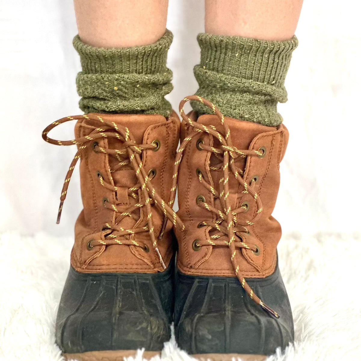 ESSENTIALS boot slouch socks women s olive Made in USA boot