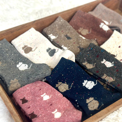 Cat Socks Women 3-Pack Bundle + Wish Bracelet | Catherine Cole