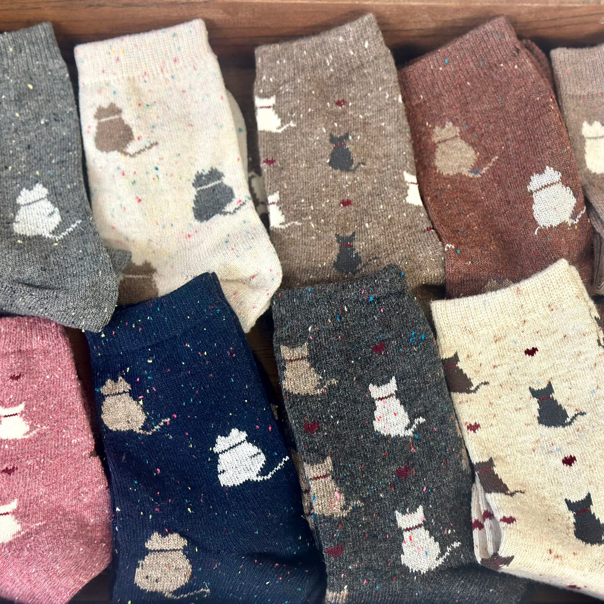 Cat Socks Women 3-Pack Bundle + Wish Bracelet | Catherine Cole