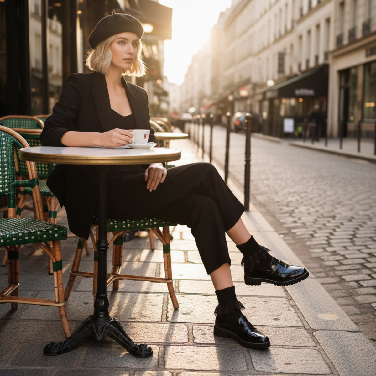 Chantilly Lace Cuff Socks Black | Women's Cotton Ankle Socks