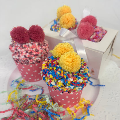 Confetti Cupcake Socks Gift Set | 2 Pairs | Pom-Pom Topped Novelty Sock Gift