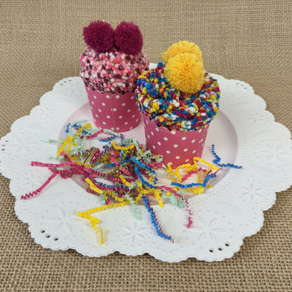Confetti Cupcake Socks Gift Set | 2 Pairs | Pom-Pom Topped Novelty Sock Gift by Catherine Cole
