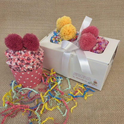 Confetti Cupcake Socks Gift Set | 2 Pairs | Pom-Pom Topped Novelty Sock Gift