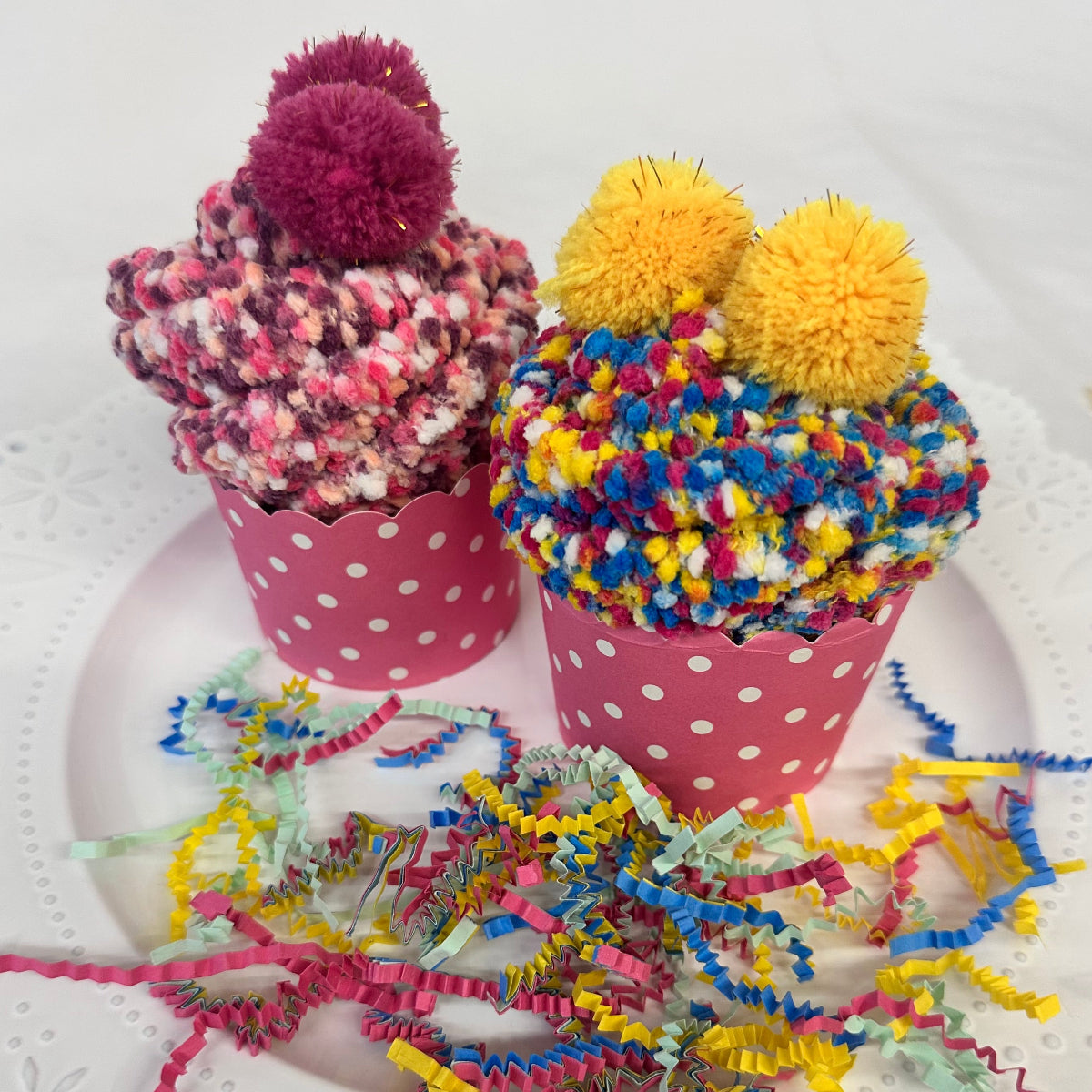 Confetti Cupcake Socks Gift Set | 2 Pairs | Pom-Pom Topped Novelty Sock Gift